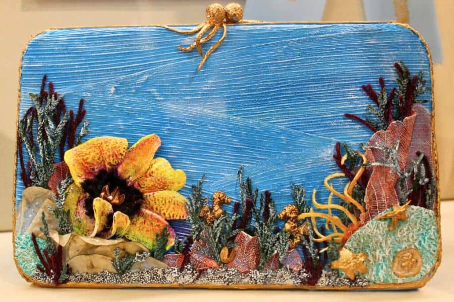 philadelphia flower show turquoise clutch