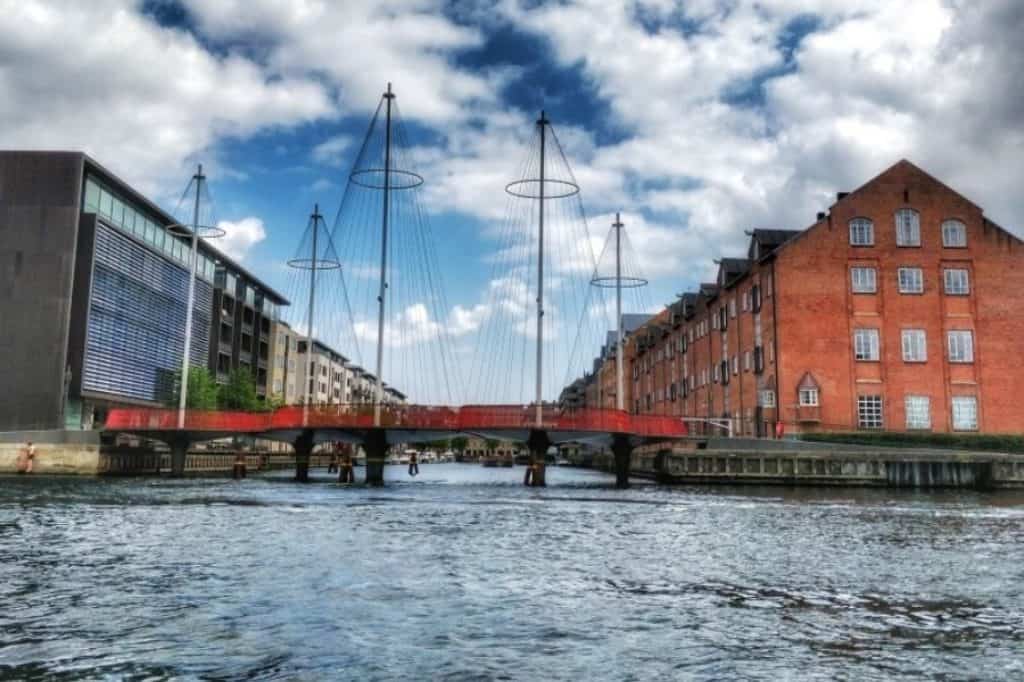 Cirkelbroen Bridge along the waterfront seen during the Copenhagen boat tour