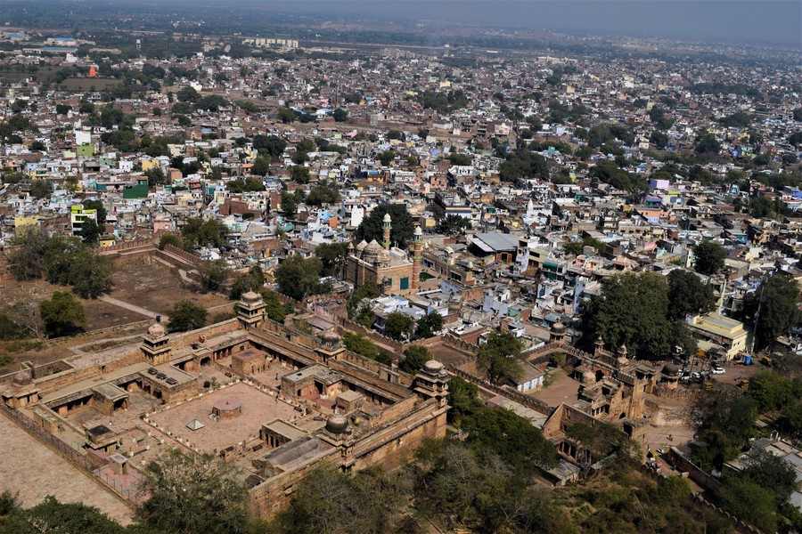 Aerial View of Gujari Mahal (as seen from Gwalior Fort)﻿