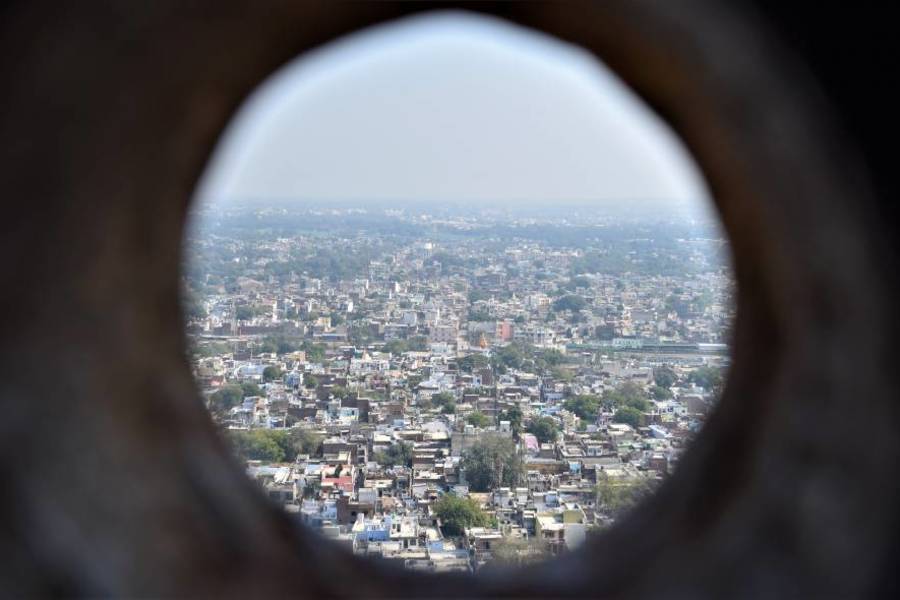 View of Gwalior from man mandir palace in Gwalior fort