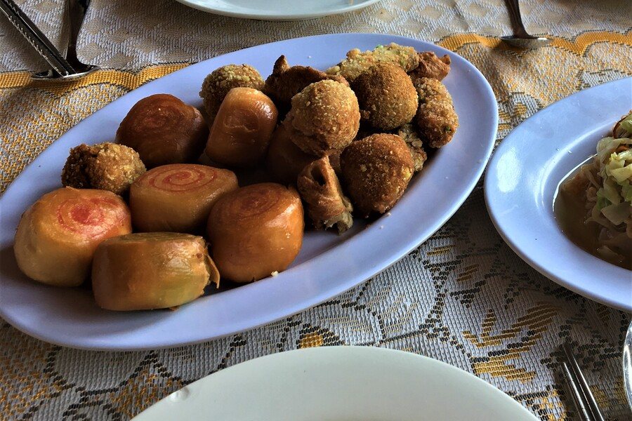 Vietnamese vegetarian fried rice ball desserts