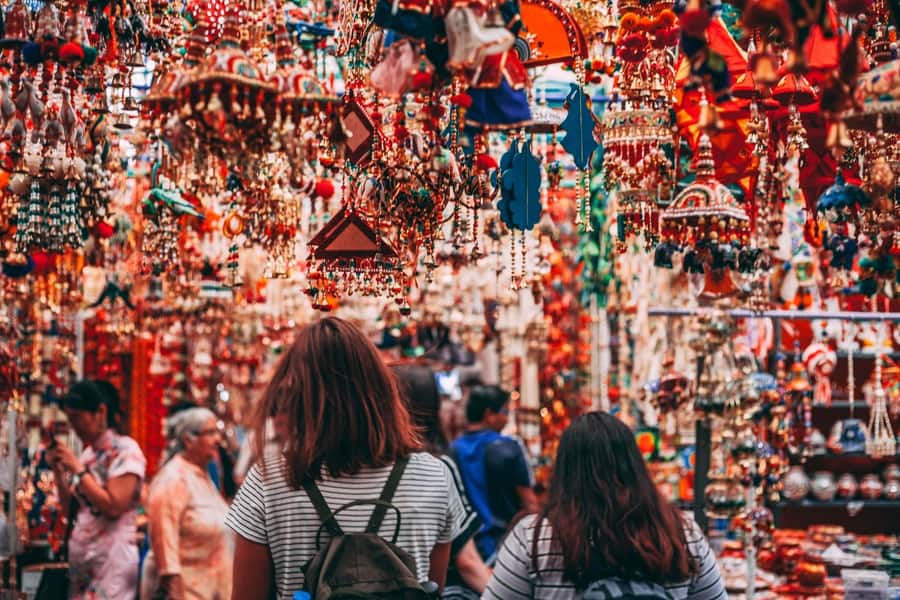 colorful market campbell street little india singapore