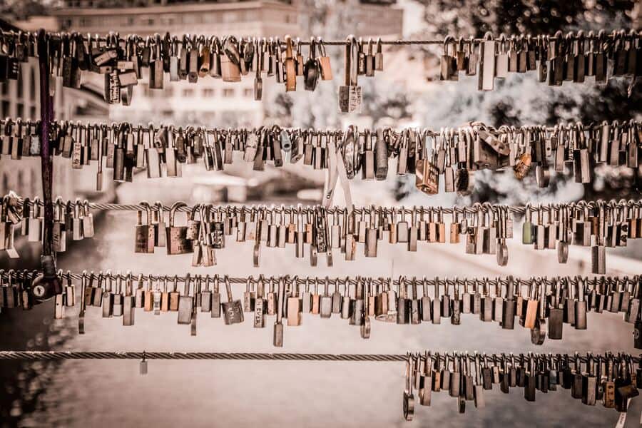 lovers bridge ljubljana old town