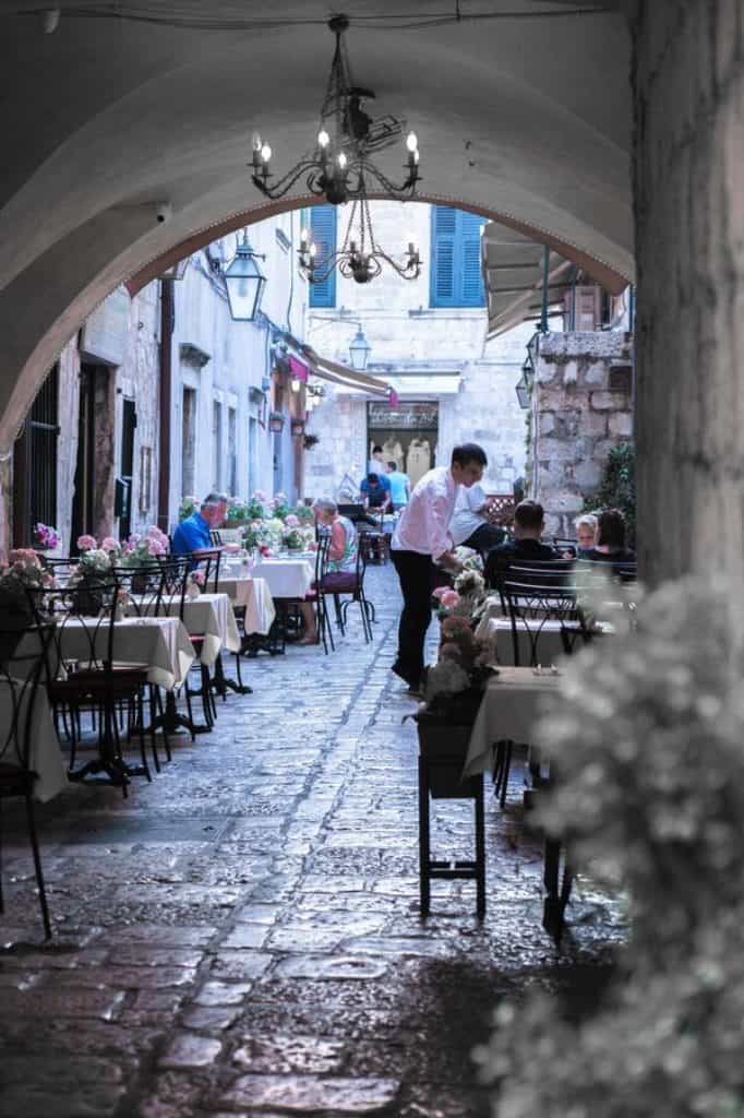 dubrovnik old town streets filled with cafes