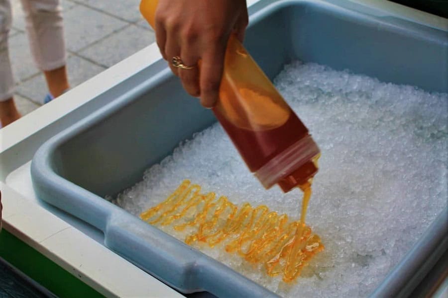 Making of the Maple Taffy jacques cartier plaza montreal
