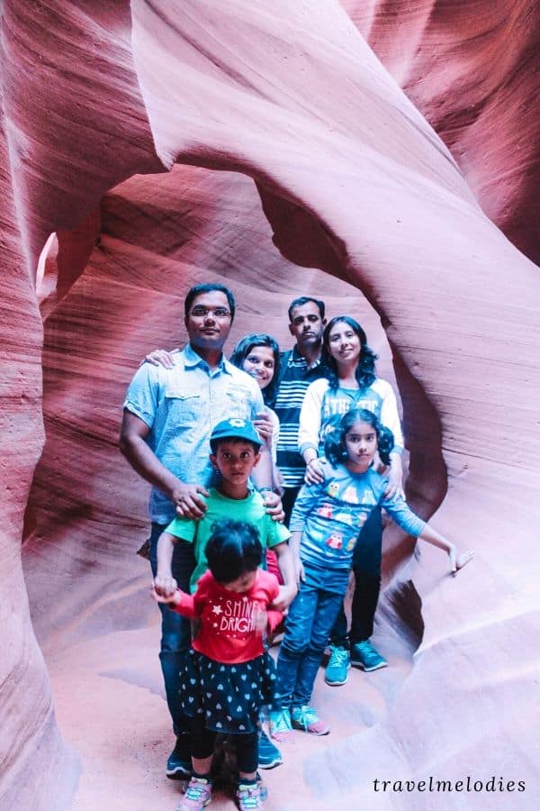 team travel melodies posing at lower antelope canyon