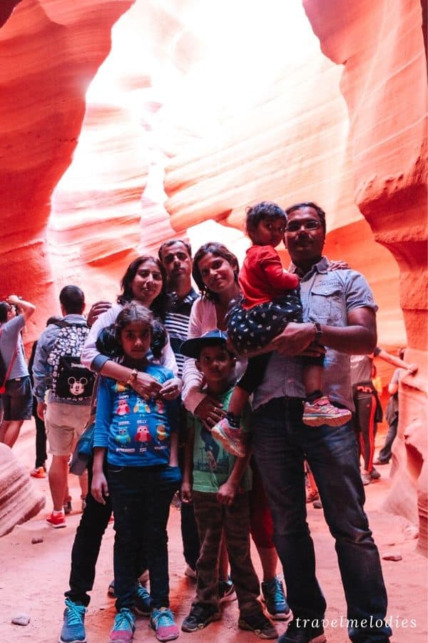 travel melodies family at antelope canyon arizona