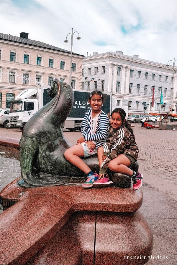 havis amanda mermaid statue and fountain market square helsinki