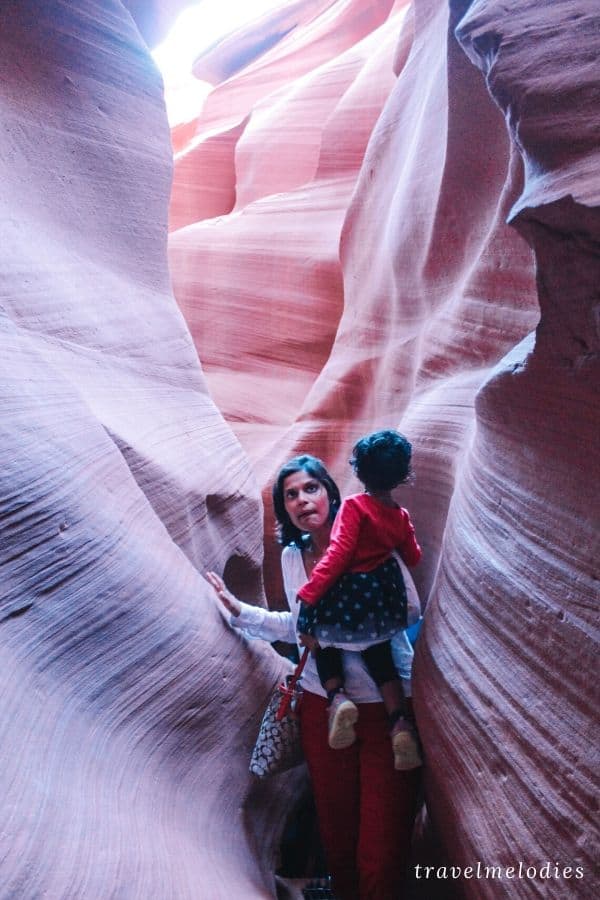 lower antelope canyon with kids