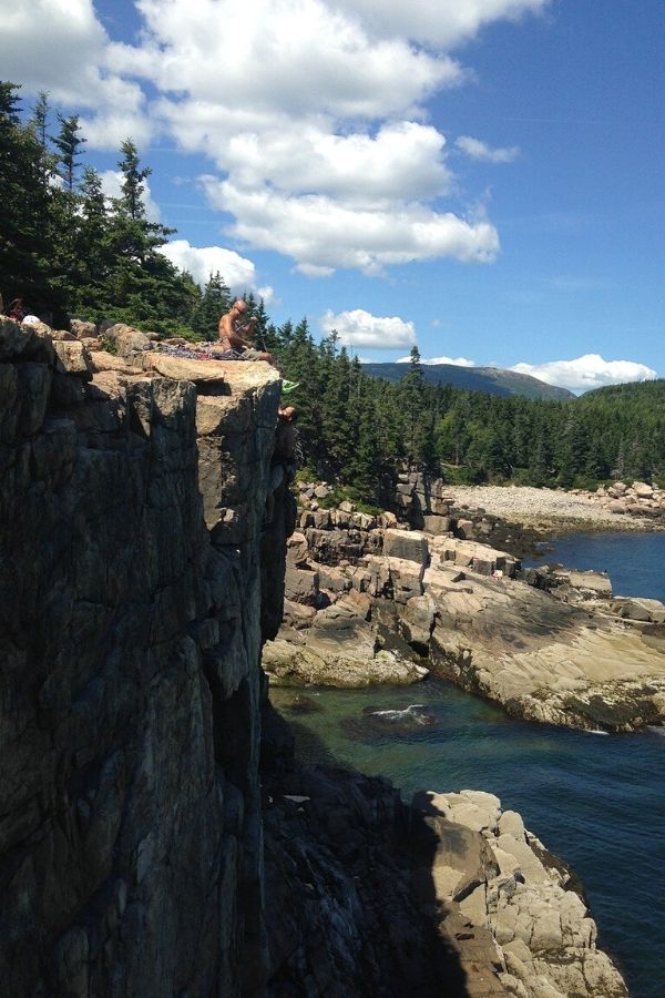 Rock climbing at Otter Cliff acadia national park