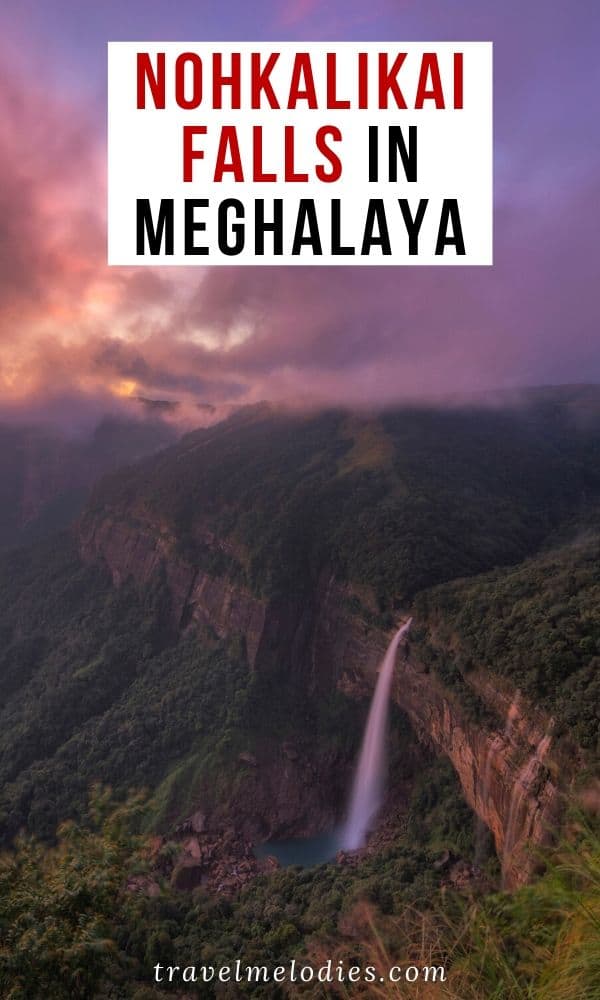nohkalikai falls in meghalaya india