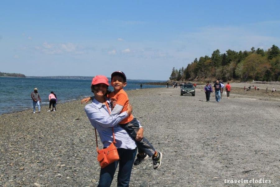 Bar island Maine at low tide