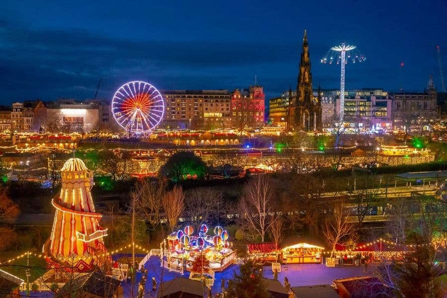 edinburgh christmas market scotland uk 