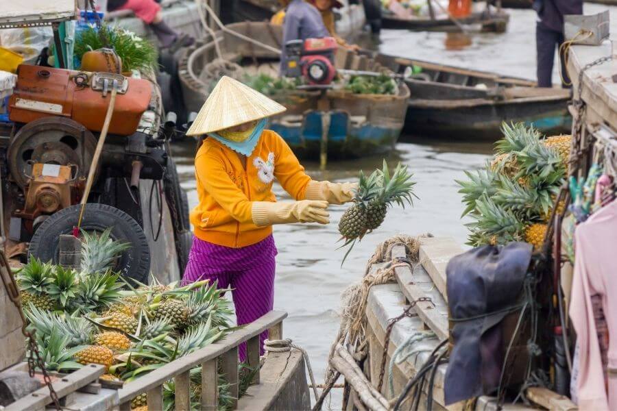Mekong Delta floating market near Ho Chi Minh city