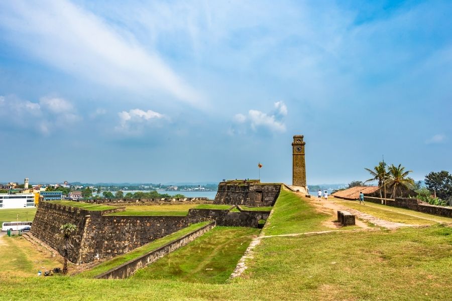 ramparts of galle fort clock tower galle sri lanka
