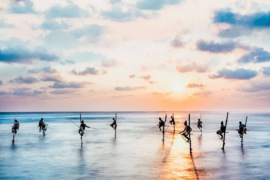koggala beach stilt fishermen sri lanka