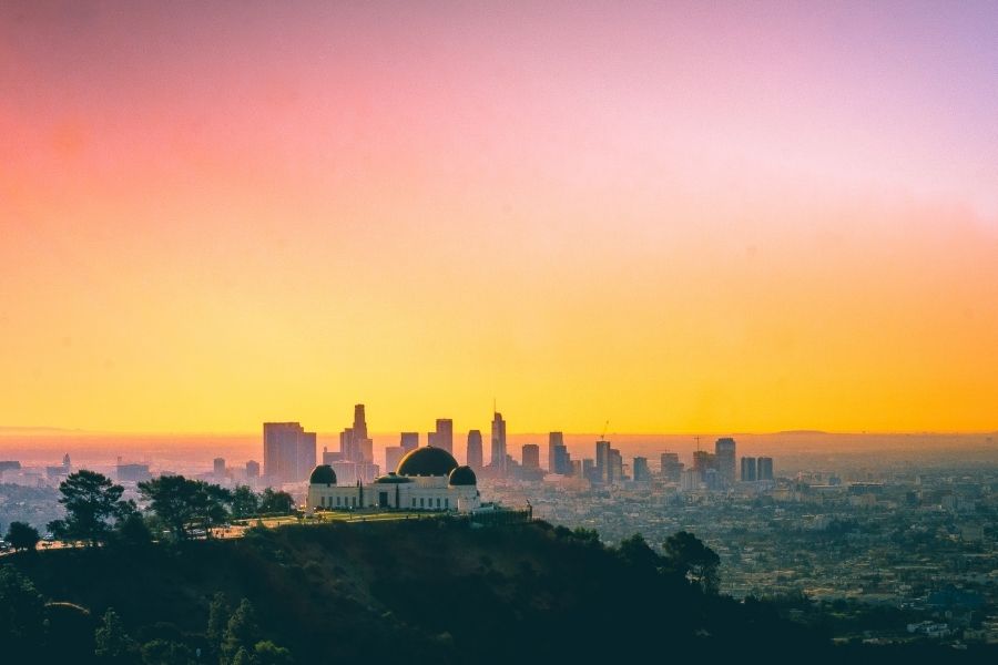 los angeles skyline as seen from mount hollowood road trips from las vegas day trips