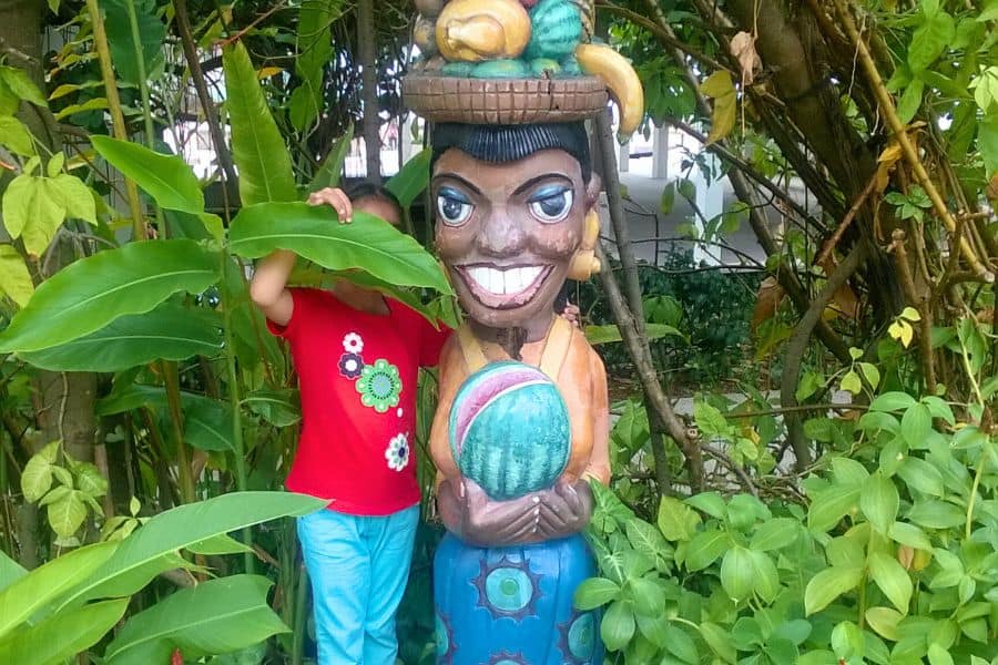 mini-me posing at palawan beach sentosa