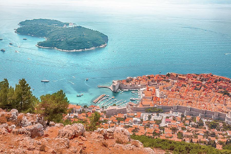 view of dubrovnik from mount srd
