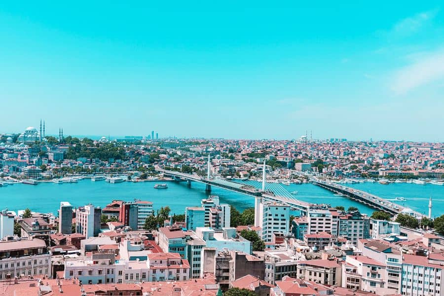 view from galata tower istanbul 