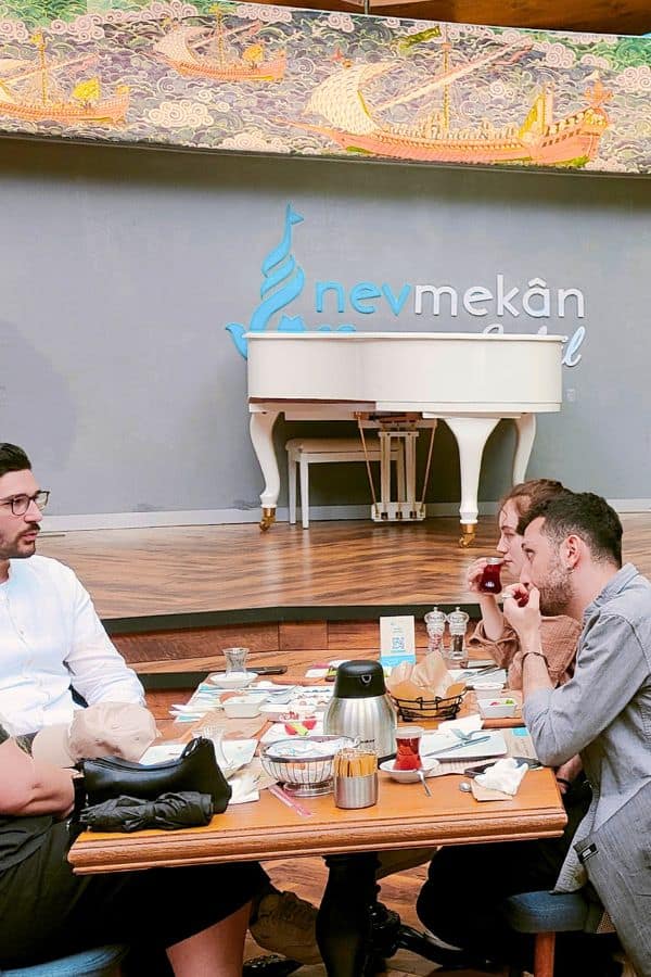 people enjoying a meal at a cafe of nevmekan sahil uskudar
