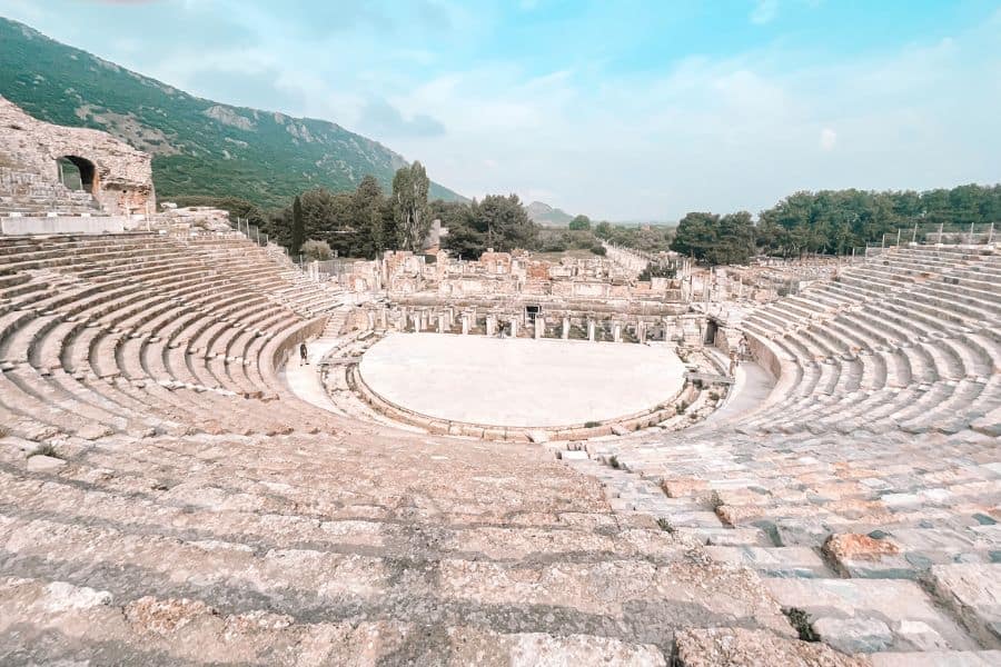 the great theatre ephesus ancient city ruins selcuk turkey