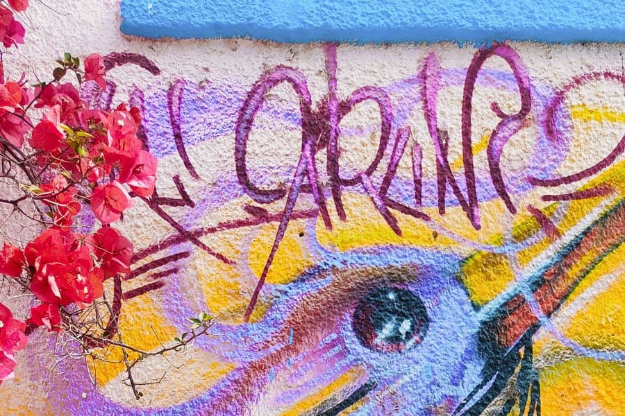 artsy vibrant street art in alacati turkey