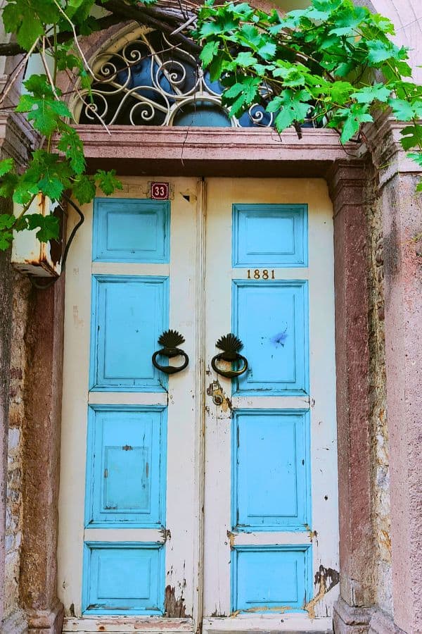 colorful doors of ayvalik turkey