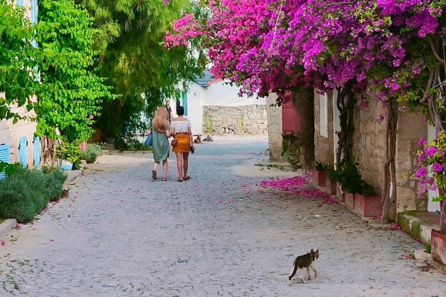 streets full of character in alacati turkey
