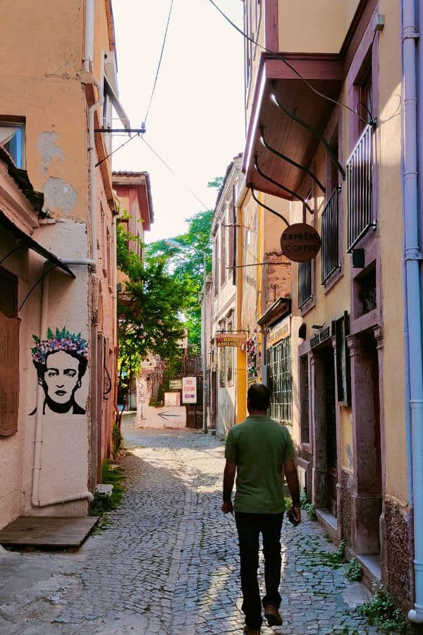 strolling historic cobbled streets ayvalik turkey turkiye