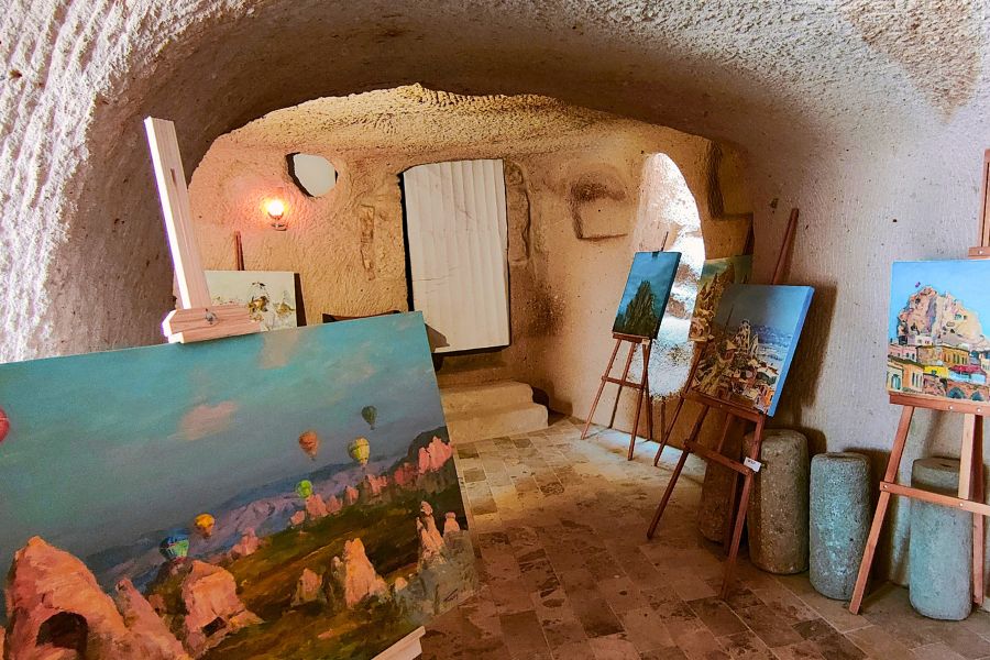 inside uchisar castle in cappadocia turkey