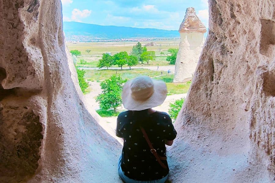 enjoying the unique formations of pasabag monks valley in urgup cappadocia