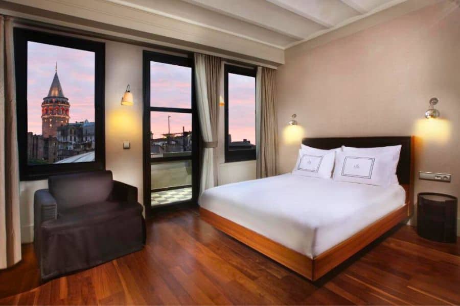 penthouse room with terrace the haze karakoy istanbul view of galata tower