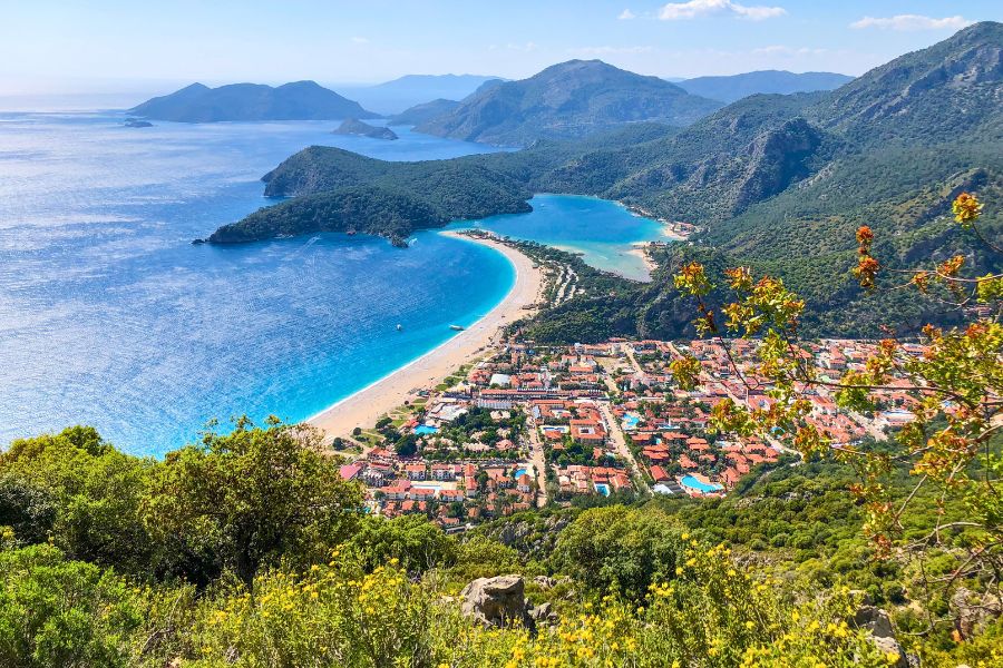 the view of the blue lagoon oludeniz from babadag mountain fethiye