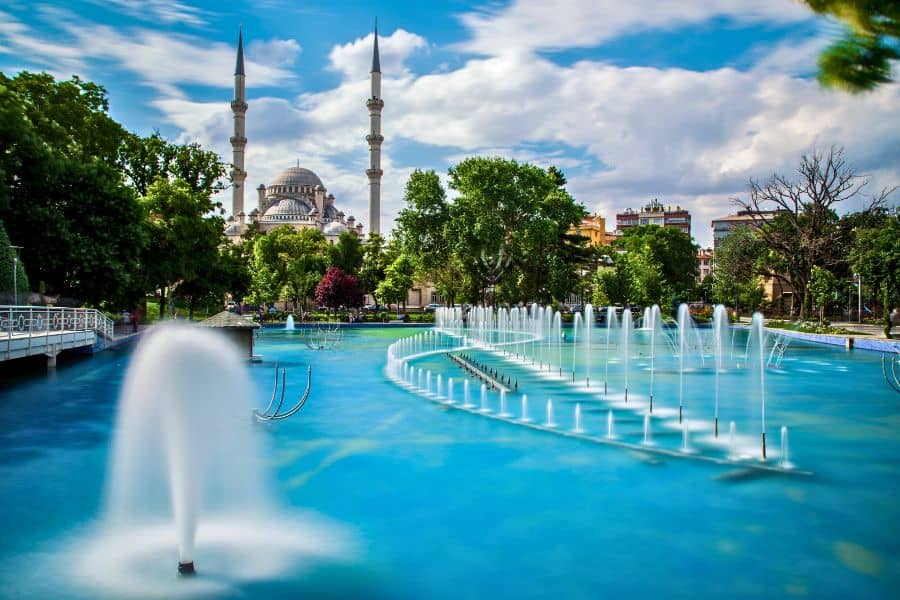 fountains at kultur park culture konya turkey turkiye