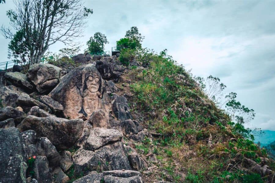 la chquira views from the platforms waterfall san agustin archeological park colombia