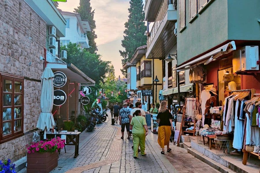 streets lined with boutique stores shops antalya old town