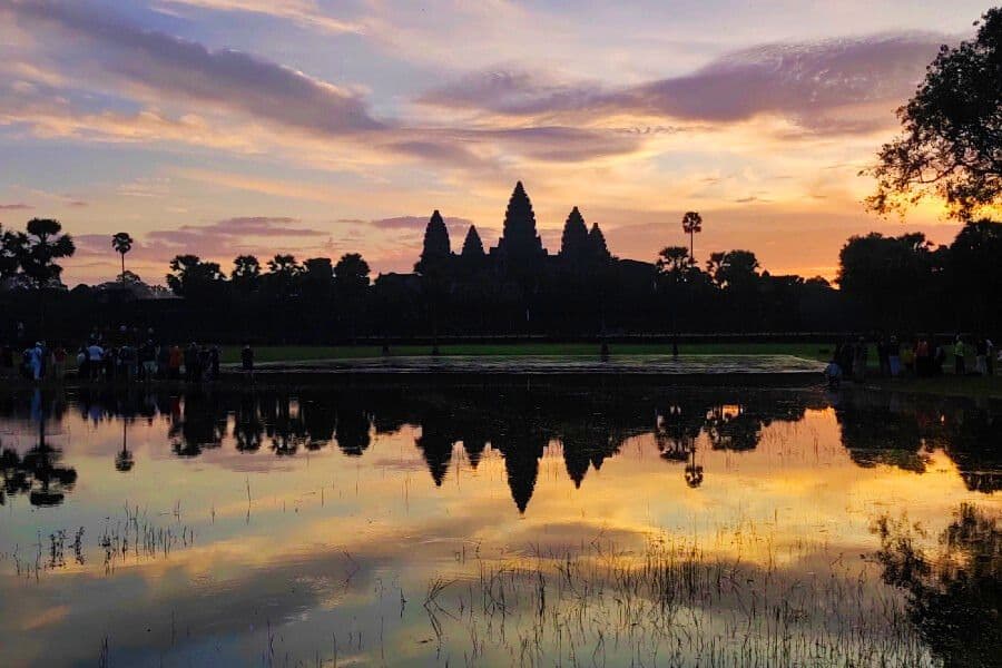 sunrise at angkor wat siem reap cambodia