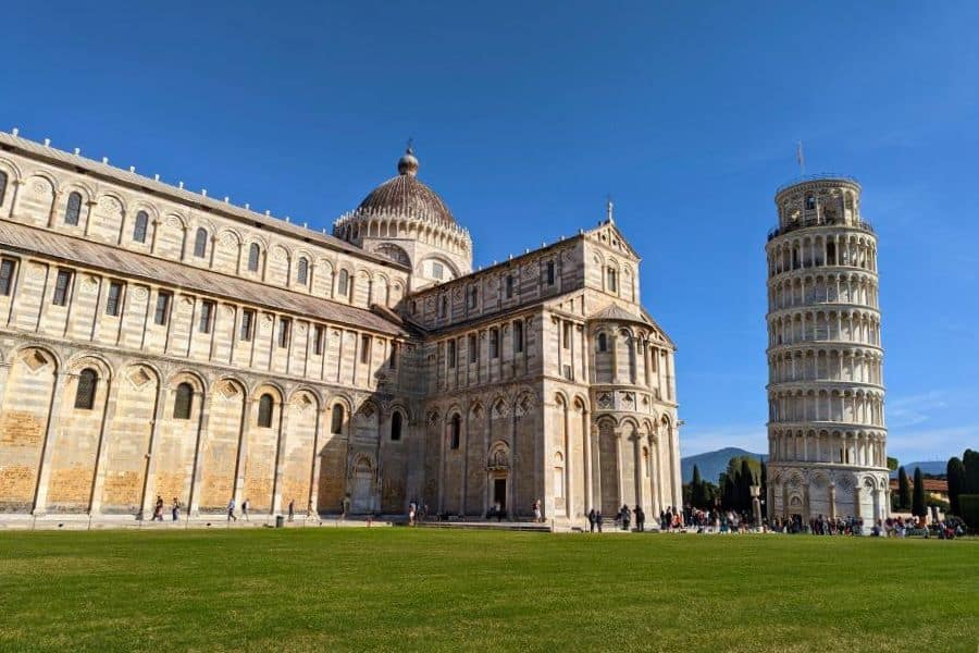 the cathedral and the leaning tower of pisa italy