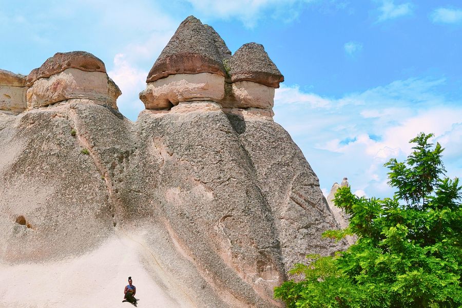unique rock formations at pasabag or monks valley in urgup cappadocia