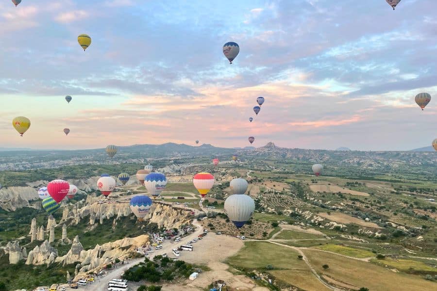 sunrise hot air balloon ride cappadocia turkey