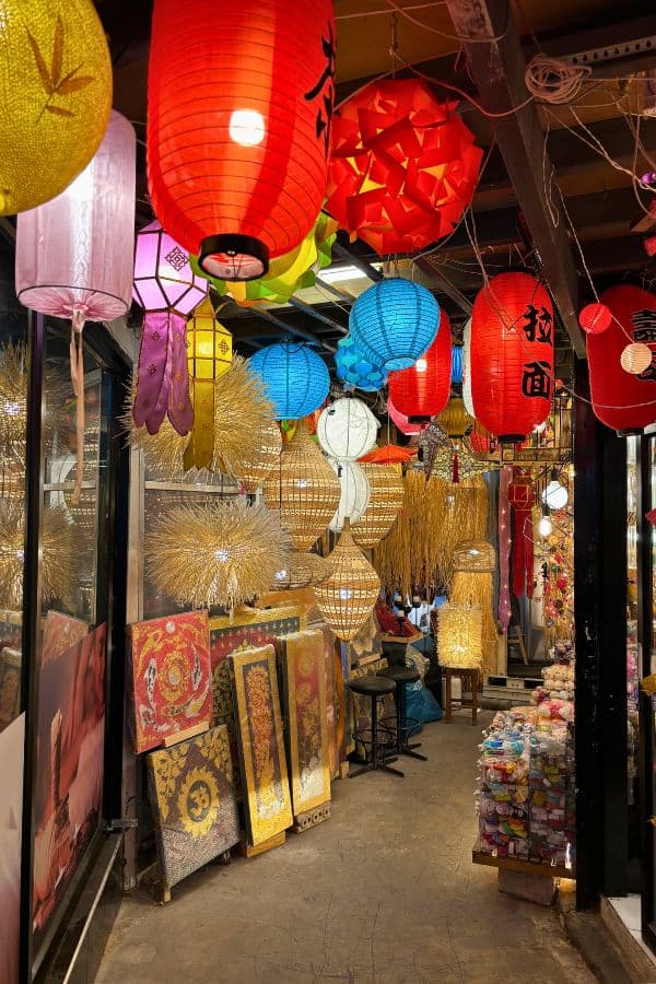 colorful lanterns at chatuchak weekend market in bangkok thailand