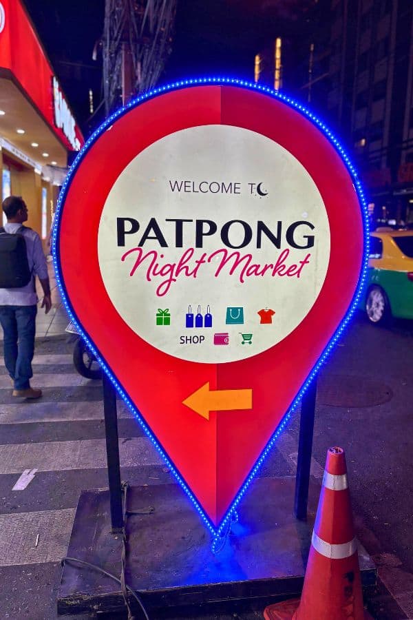 patpong night market signboard bangkok thailand