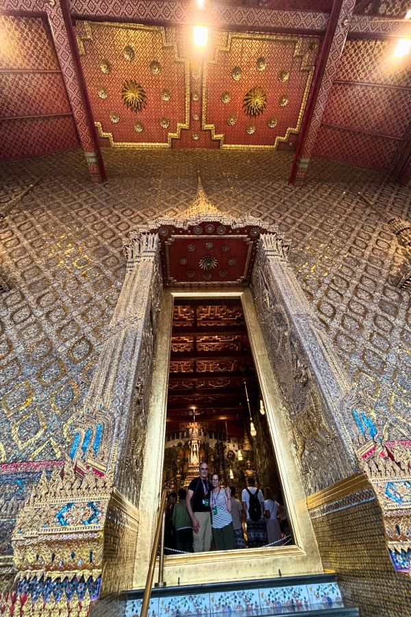 beautiful doorway of wat phra kaew aka the temple of emerald buddha in the grand palace in bangkok