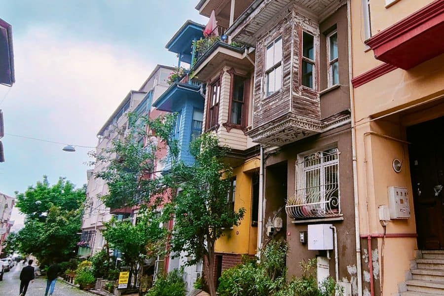 charming street lined with colorful houses in kuzguncuk in uskudar district of istanbul