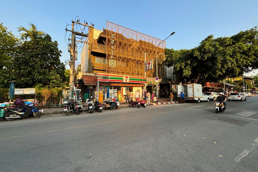 busy street scene at chiang mai's old town