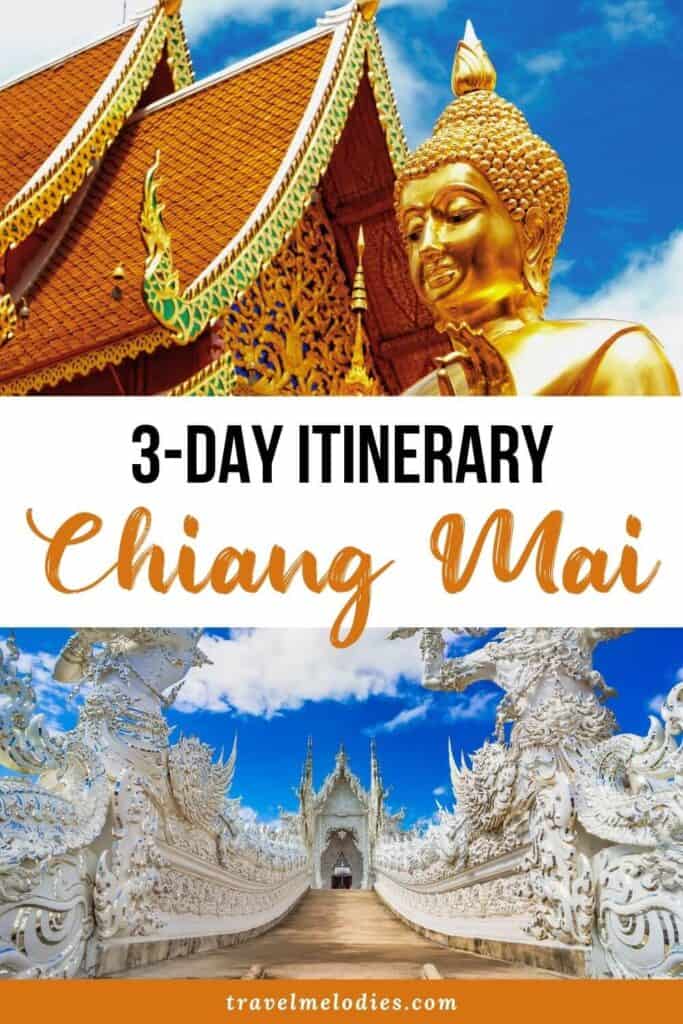 3 days itinerary chiang mai thailand pinterest graphic