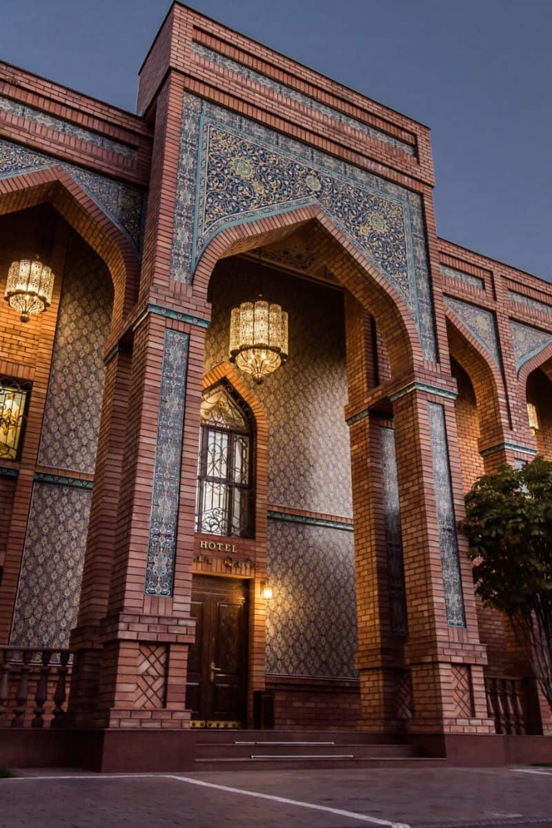 entrance of ichan qal'a premium class hotel tashkent uzbekistan