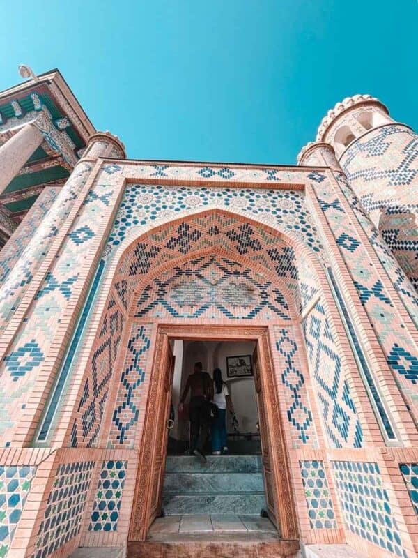tiled entrance arch of hazrat khizr mosque samarkand