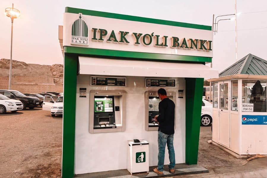 ipak yoli bank atm in bukhara uzbekistan